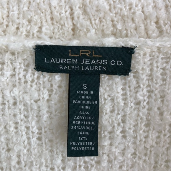 Ralph Lauren Ivory & Black Open Cardigan Sz Small - Picture 5 of 7